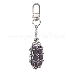 304 Stainless Steel Chain Pouch Natural Gemstone Pendant Decorations&nbsp;HJEW-JM01888-01