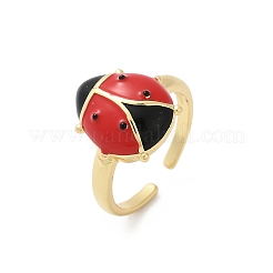 Brass Enamel Cuff Rings for Women&nbsp;RJEW-A059-03G