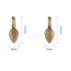 Tibetan Style Glue-on Flat Pad Bails&nbsp;PALLOY-PH0005-01AB