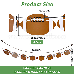 8Pcs Sports Party Decoration Paper Banner&nbsp;AJEW-CN0007-14C