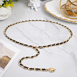 1Pc Alloy PU Leather Braided Waist Chains for Woman&nbsp;AJEW-CL0005-49B