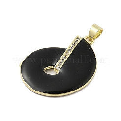 Disc Rack Plating Brass Micro Pave Cubic Zirconia Pendants&nbsp;KK-Z074-17G