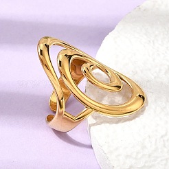 304 Stainless Steel Cuff Open Rings for Women&nbsp;RJEW-L342-05G
