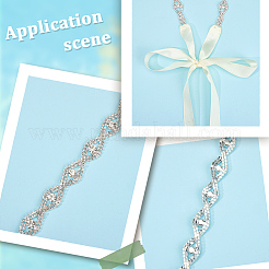 Metal Full Crystal Rhinestone Horse Eye Bridal Waist Belts for Wedding Dress&nbsp;AJEW-WH20080-65A-S