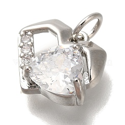 Rack Plating Brass Micro Pave Cubic Zirconia Charms&nbsp;KK-I720-53P