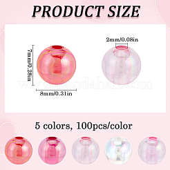 500Pcs 5 Colors Valentine's Day Transparent Acrylic Beads&nbsp;MACR-SP0001-29B