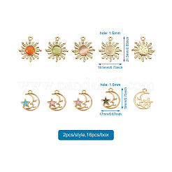 16Pcs 8 Styles Alloy Cat Eye Pendants&nbsp;ENAM-BT0001-09