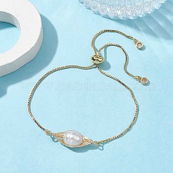 Natural Pearl Link Slider Braceket&nbsp;BJEW-JB10055