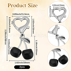 2Pcs Resin Cherry Pendant Decorations&nbsp;KEYC-BBC0001-10B