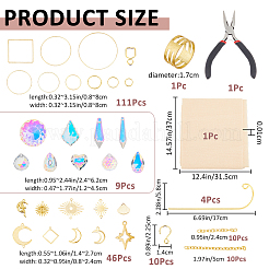 DIY Glass & Brass Hanging Suncatcher Making Kits&nbsp;DIY-WH0622-402