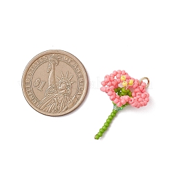 Glass Seed Beaded Flower Pendants&nbsp;PALLOY-MZ01171