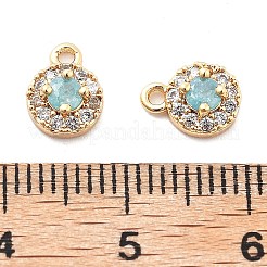 Brass Micro Pave Cubic Zirconia Charms&nbsp;KK-L222-001G-01