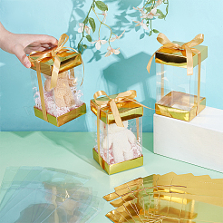 10Pcs Rectangle Clear Plastic Gift Packing Boxes with Paper Top and Bottom&nbsp;CON-WH0099-96B