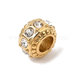 304 Stainless Steel with Crystal Rhinestone European Beads&nbsp;RB-CBAC900-04G