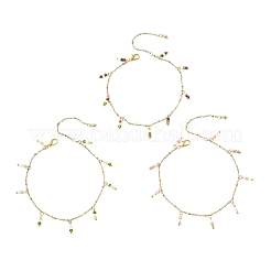 3Pcs Glass Beads Anklets&nbsp;AJEW-AN00720