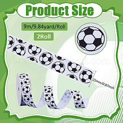 Polyester Football Pattern Ribbon&nbsp;OCOR-WH0078-556