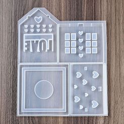 Patchwork House Christmas DIY Pendant Decoration Silicone Molds&nbsp;DIY-M057-01C