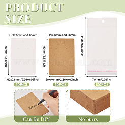 100Pcs 2 Colors Rectangle Paper One Pair Earring Display Cards with Hanging Hole&nbsp;CDIS-TA0001-41