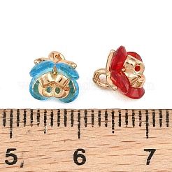 Brass Pave Cubic Zirconia Charms&nbsp;CU-CBA8183-03G