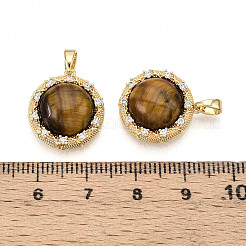 Natural Tiger Eye Pendants&nbsp;KK-N258-11G