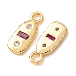 Brass Micro Pave Cerise Cubic Zirconia Pendants&nbsp;CU-K002-04G