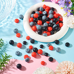 90Pcs 9 Styles Round & Rondelle Silicone Focal Beads&nbsp;SIL-TA0003-57C