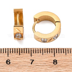 304 Stainless Steel with Cubic Zirconia Polishing effect Hoop Earrings&nbsp;EJEW-M001-26G-A