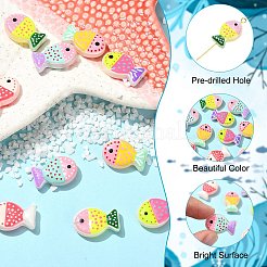 10Pcs 5 Colors Painted Glass Beads&nbsp;LAMP-CJ0002-85