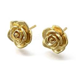Brass Flower Stud Earrings&nbsp;EJEW-P322-06A-G