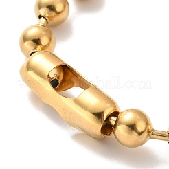 PVD Vacuum Plating 304 Stainless Steel Ball Chain Necklace & Bracelet Set&nbsp;STAS-D181-01G-02D