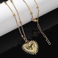Brass Heart Pendant Necklaces for Women&nbsp;LS-NJEW-U020-02G