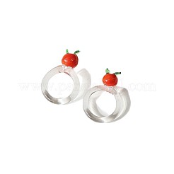 Handmade Lampwork Fruit Finger Rings for Women&nbsp;WGA7362-01
