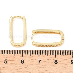 Rectangle Brass Cubic Zirconia Hoop Earrings&nbsp;EJEW-A156-16B-G