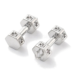 Brass Micro Pave Clear Cubic Zirconia Pendants&nbsp;KK-M102-46P