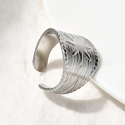 304 Stainless Steel Open Cuff Rings&nbsp;RJEW-H261-09P