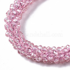 Faceted Transparent Glass Beads Stretch Bracelets&nbsp;X-BJEW-S144-002C-05