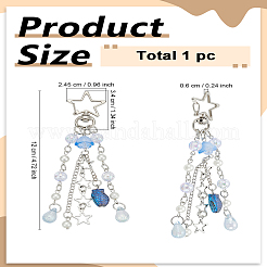 1Pc Fish & Teardrop Plastic with Alloy Star Pendant Decorations&nbsp;KEYC-LP0001-42
