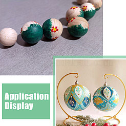 50Pcs 5 Styles Natural Wooden Round Ball&nbsp;WOOD-GL0001-11