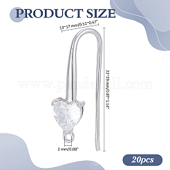 20Pcs Brass Cubic Zirconia Earring Hooks&nbsp;KK-ME0002-60