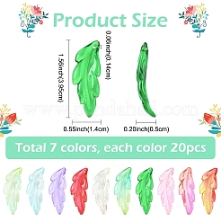 140Pcs 7 Colors Transparent Acrylic Pendants&nbsp;OACR-YW0003-50