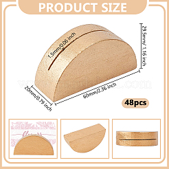 48Pcs Half Round Wood Name Card Holder&nbsp;AJEW-DR0002-67