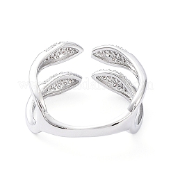 Clear Cubic Zirconia Snake Open Cuff Rings&nbsp;RJEW-G287-02P