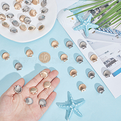 40Pcs 2 Colors 1-Hole Alloy Shank Buttons&nbsp;BUTT-CY0001-28B