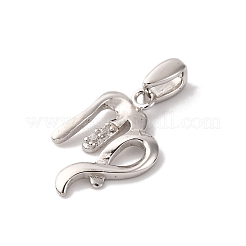 925 Sterling Silver Micro Pave Clear Cubic Zirconia Pendants&nbsp;STER-H117-01P-06