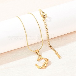 304 Stainless Steel with Acrylic Imitation Pearl Pendant Necklaces&nbsp;NJEW-H088-05B-G