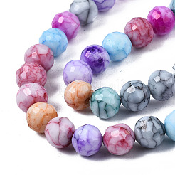 Opaque Baking Paint Crackle Glass Beads Strands&nbsp;X-EGLA-S174-33J