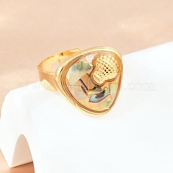 304 Stainless Steel Resin Cuff Open Rings&nbsp;RE-E001-02G