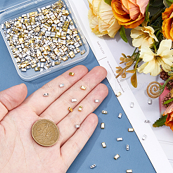300Pcs 2 Styles 2-Hole Metallic Colours Glass Seed Beads&nbsp;SEED-HS0001-06A