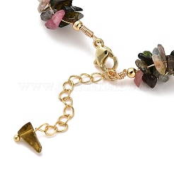 Natural Multicolor Tourmaline Chip Beaded Bracelets for Women&nbsp;BJEW-F478-01E