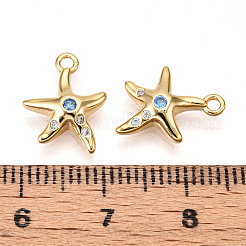 Brass Micro Pave Cubic Zirconia Charms&nbsp;KK-N261-99G